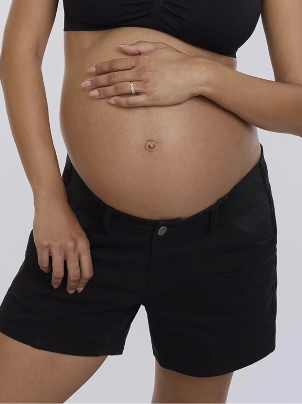 Motherhood Black Maternity Bermuda Shorts